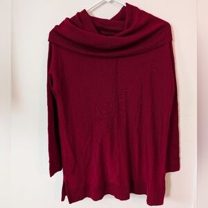 3 For $12 Clearance Tahari Red 100% Wool Women's‎ Cowlneck Sweater Size XS